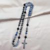 8mm Blue Aventurine Alabaster Beads Cross Rosary