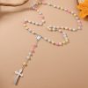 Christianartworkshop Frosted Colored Beads Miraculous Medal Crucifix Rosary