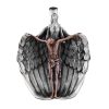 925 Sterling Silver Crucifix with Angel Wings Vintage Necklace: Distinctive Emblem of Divine Grace