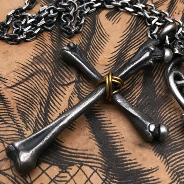 925 Sterling Silver Minimalist Cross - Bone Necklace: Religious Emblem of Modern Spirituality