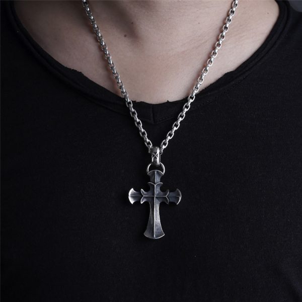 925 Sterling Silver Vintage Cross with Crown Necklace: A Timeless Token of Religious Devotion
