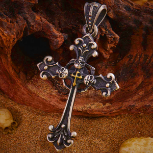 Vintage Holy Cross with Skull Necklace: A Profound Symbol of Faith's Darker Depths