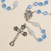 Christianartworkshop Handmade Crucifix Blue Crystal & Glass Our Lady Beads Divine Grace Rosary