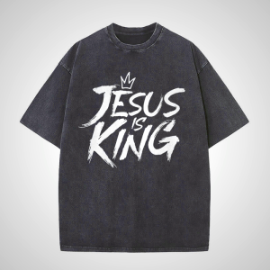 Jesus Is King Unisex Washed T-Shirt - Christian Artworkshop