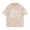 Christianartworkshop Jesus Is King Unisex Washed T-Shirt