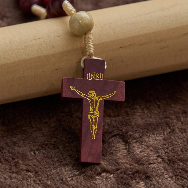 10mm Wine Wooden Beads Traditional Rosary: A Timeless Spiritual Companion