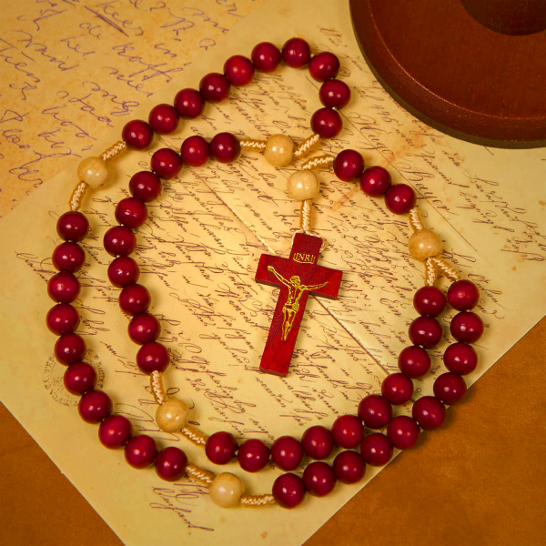10mm Wine Wooden Beads Traditional Rosary: A Timeless Spiritual Companion