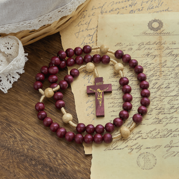 10mm Wine Wooden Beads Traditional Rosary: A Timeless Spiritual Companion