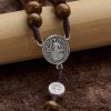 St. Benedict Medal Church Forgiveness Absolution Wooden Necklace Rosary Gift