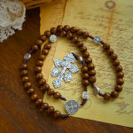 St. Benedict Medal Church Forgiveness Absolution Wooden Necklace Rosary Gift