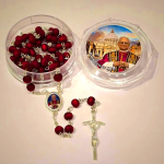 Pope Leo XIV Red Wood Beads Rosary Commemorating: A Spiritual Treasure