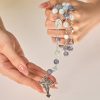 Christianartworkshop Handmade Original Grey Blue Rosary with Miraculous Medal: A Unique Expression of Faith
