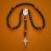 Handmade Original Rosary with 10mm Ebony Wooden Beads & Solid Paracord