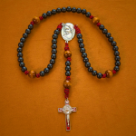 Handmade Original Rosary with 10mm Ebony Wooden Beads & Solid Paracord