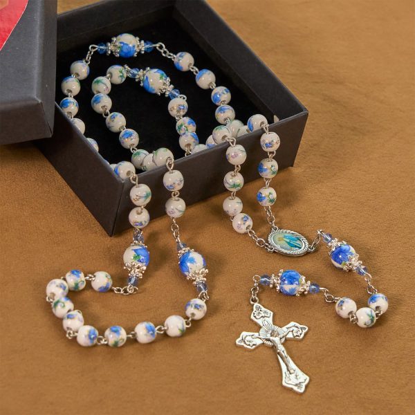 Handmade Floral Lily of the Vally Beads Rosary: Divine Peace Gem