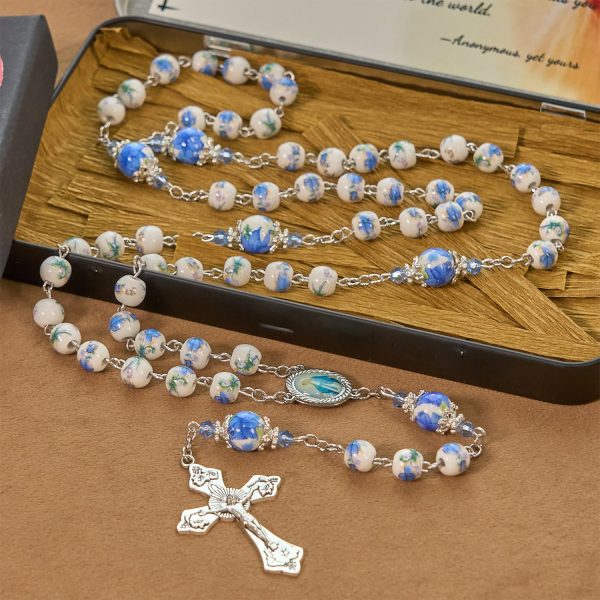 Handmade Floral Lily of the Vally Beads Rosary: Divine Peace Gem