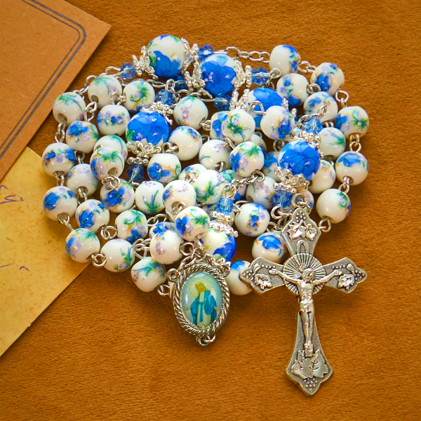 Handmade Floral Lily of the Vally Beads Rosary: Divine Peace Gem