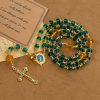 Christianartworkshop Handmade Peacock Blue Crystal Beads Rosary: A Divine Delight for Holy Prayer
