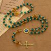 Christianartworkshop Handmade Peacock Blue Crystal Beads Rosary: A Divine Delight for Holy Prayer