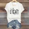 Christianartworkshop Women's Be The Light Faith Print V-Neck T-shirt