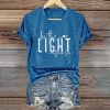 Christianartworkshop Women's Be The Light Faith Print V-Neck T-shirt