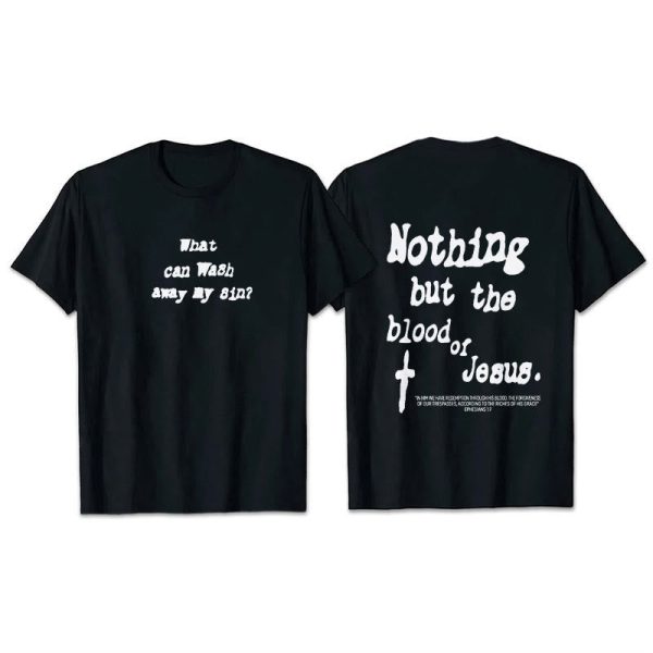 Christianartworkshop Nothing But Blood Of Jesus Cotton T-Shirt