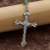Our Lady Medal & Crucifix of 8mm Green Glass Beads Rosary—Blessed Symbol of Faith