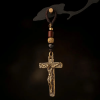 Sophisticated Metal Crucifix with Braided Rope Keychain: Exclusive Token of Divine Sacrifice