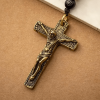 Sophisticated Metal Crucifix with Braided Rope Keychain: Exclusive Token of Divine Sacrifice