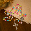 Multicolor Rose Beads with Virgin Mary Medal & Crucifix Rosary: Sacred Palette of Love