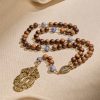 PRAYERFUL FAITH: Wooden and Ceramics Beads Blessed Devotion Rosary with Gift Card