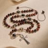Wooden Beads Rosary & Necklace 2-in-1 with Ankh Cross: Adjustable Design, Endless Devotion