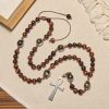 PRAYERFUL FAITH: Handmade Wooden Beads Rosary & Necklace 2-in-1 with Gift Card