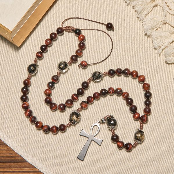 PRAYERFUL FAITH: Handmade Wooden Beads Rosary & Necklace 2-in-1 with Gift Card