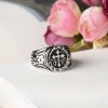 Christianartworkshop Classic 925 Silver Cross Ring with Ornate Patterns: Handmade Relic of Faith