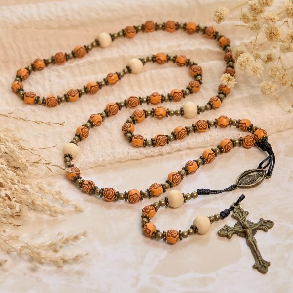 PRAYERFUL FAITH: Exquisite Rose Beads with Miraculous Medal Rosary