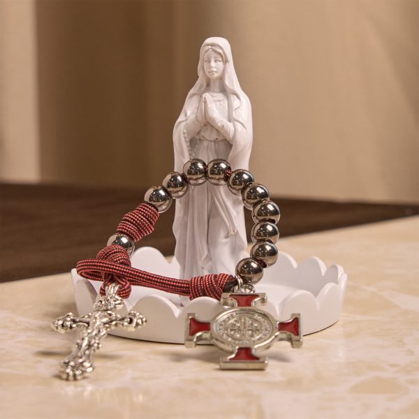 PRAYERFUL FAITH: All-Place Portable Paracord Pocket Rosary with Crucifix & St. Benedict