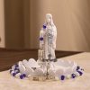 Blue & White Glass Beads Crucifix Jesus Rosary