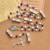 Blue & White Glass Beads Crucifix Jesus Rosary
