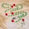 Handmade Floral Crystal Beads & Crucifix with Virgin Mary Medal Rosary: Blossom of Grace Elegance