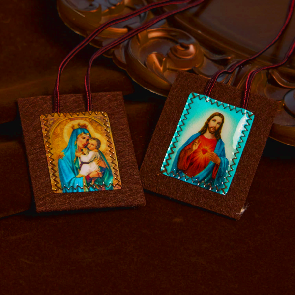 Blessed Brown Wool Scapular of Our Lady of Mt. Carmel & Sacred Heart: Unique Spiritual Bond