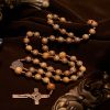 Christianartworkshop PRAYERFUL FAITH: Divine Olive Wood Rosary with St. Benedict Medal & Crucifix