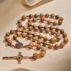 Christianartworkshop PRAYERFUL FAITH: Divine Olive Wood Rosary with St. Benedict Medal & Crucifix