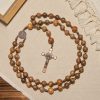 Christianartworkshop Divine Olive Wood Rosary Adorned with St. Benedict Medal & Crucifix: Sacred Devotion