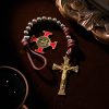 Christianartworkshop Chic Portable Pocket Rosary with Golden St. Benedict Medal & Crucifix: Carry Divine Protection Anywhere