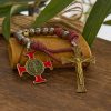 Christianartworkshop Chic Portable Pocket Rosary with Golden St. Benedict Medal & Crucifix: Carry Divine Protection Anywhere