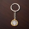 Classic Golden Edged St. Benedict Keychain with Intricate Patterns: Timeless Symbol of Spiritual Devotion