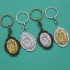 Intricately Carved Multicolor St. Christopher Keychain: Based Companion for Safe Travels