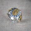 925 Sterling Silver Retro Style Virgin Mary Blessing Badge Religious Ring