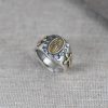 925 Sterling Silver Retro Style Virgin Mary Blessing Badge Religious Ring